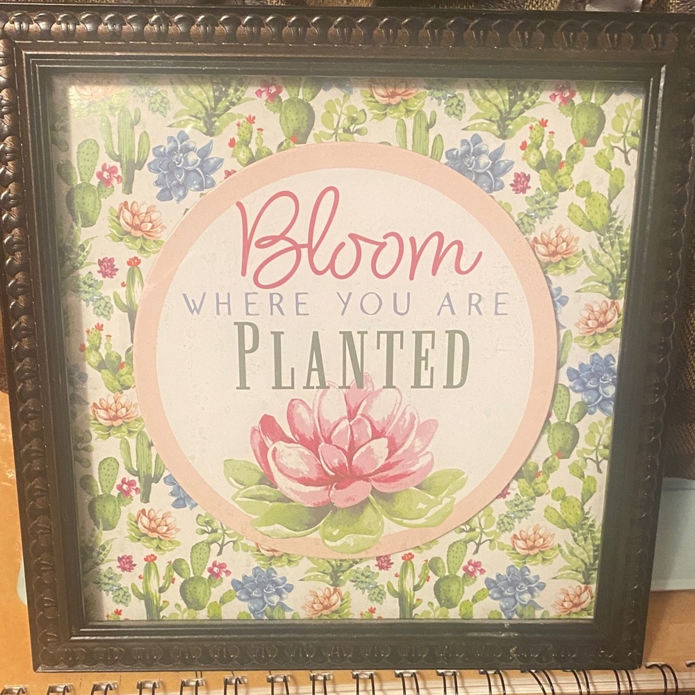 Floral Wall Art with Inspirational Quote